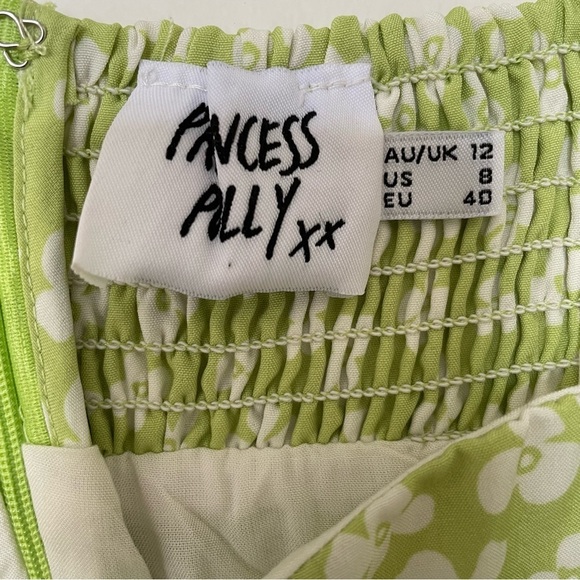 Princess Polly Lara Floral Green Mini Dress Size 8 - Picture 16 of 16